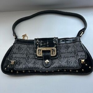 Vintage Baby Phat Black and Grey Denim Purse